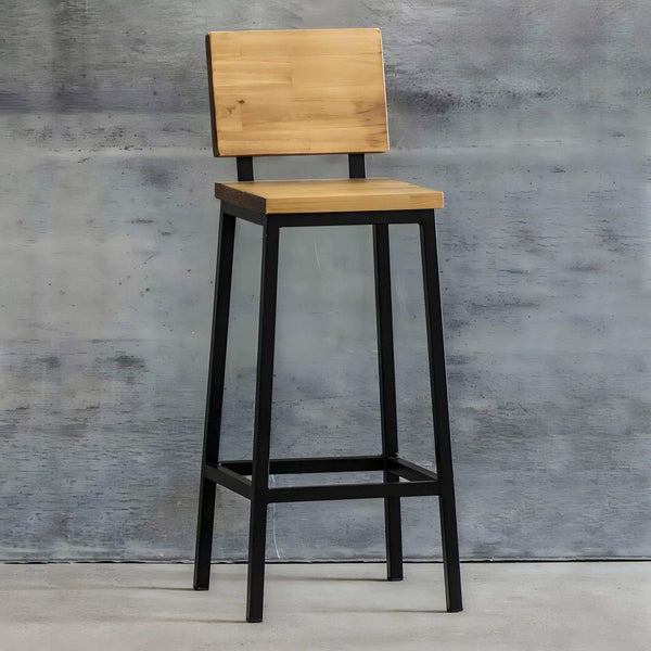 كرسي بار 35*35*75سم - ROW1 Iron Wood