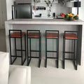 كرسي بار ستيل و ام دي اف، 35*35*90 سم