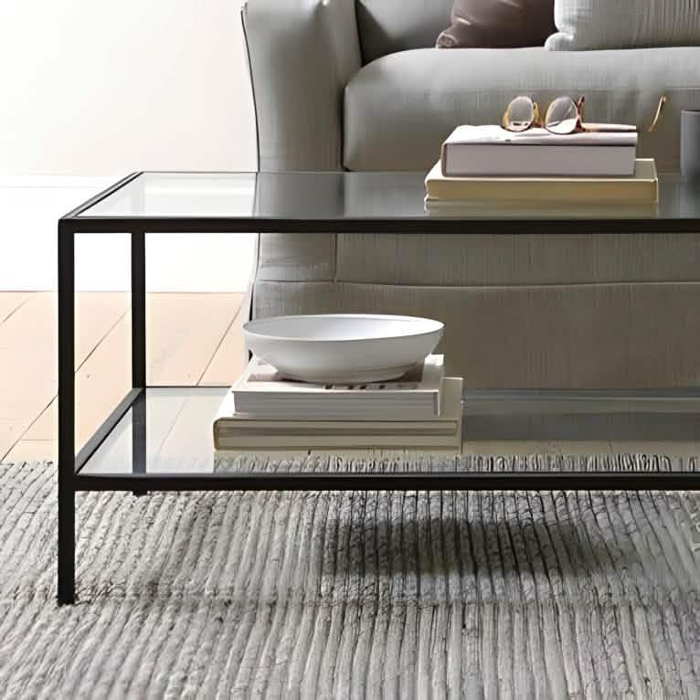 ترابيزة قهوة بسطح زجاج 40*90*50 سم - RON90 Royal Iron