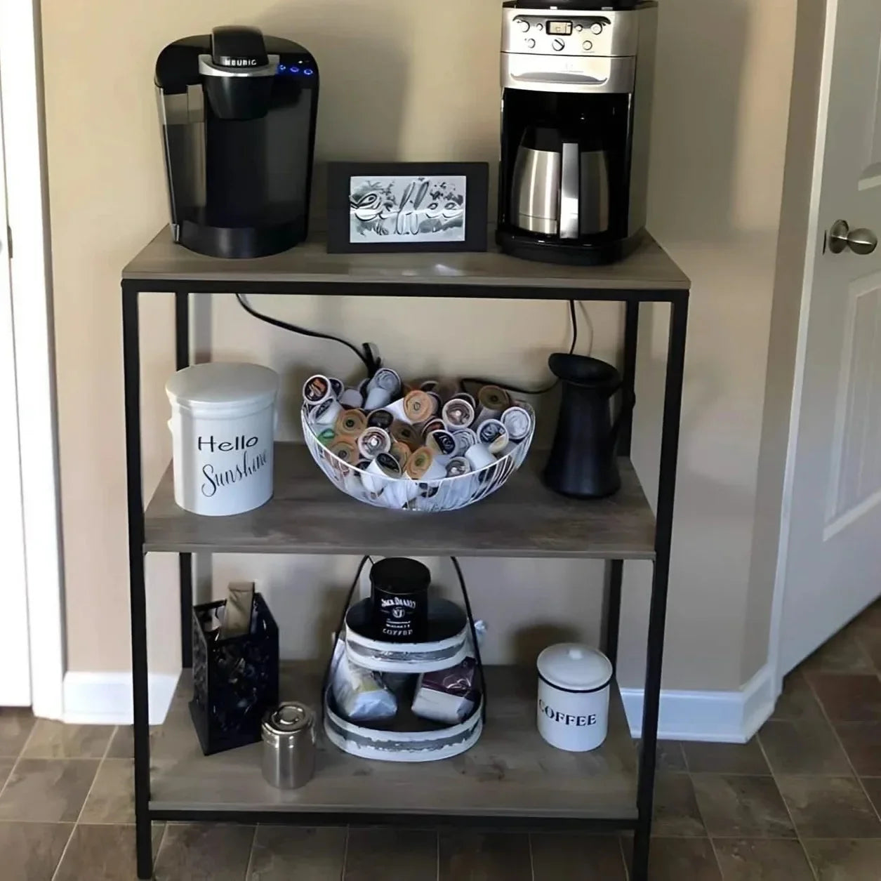 كوفي كورنر ستيل و خشب، 70*40*100 سم