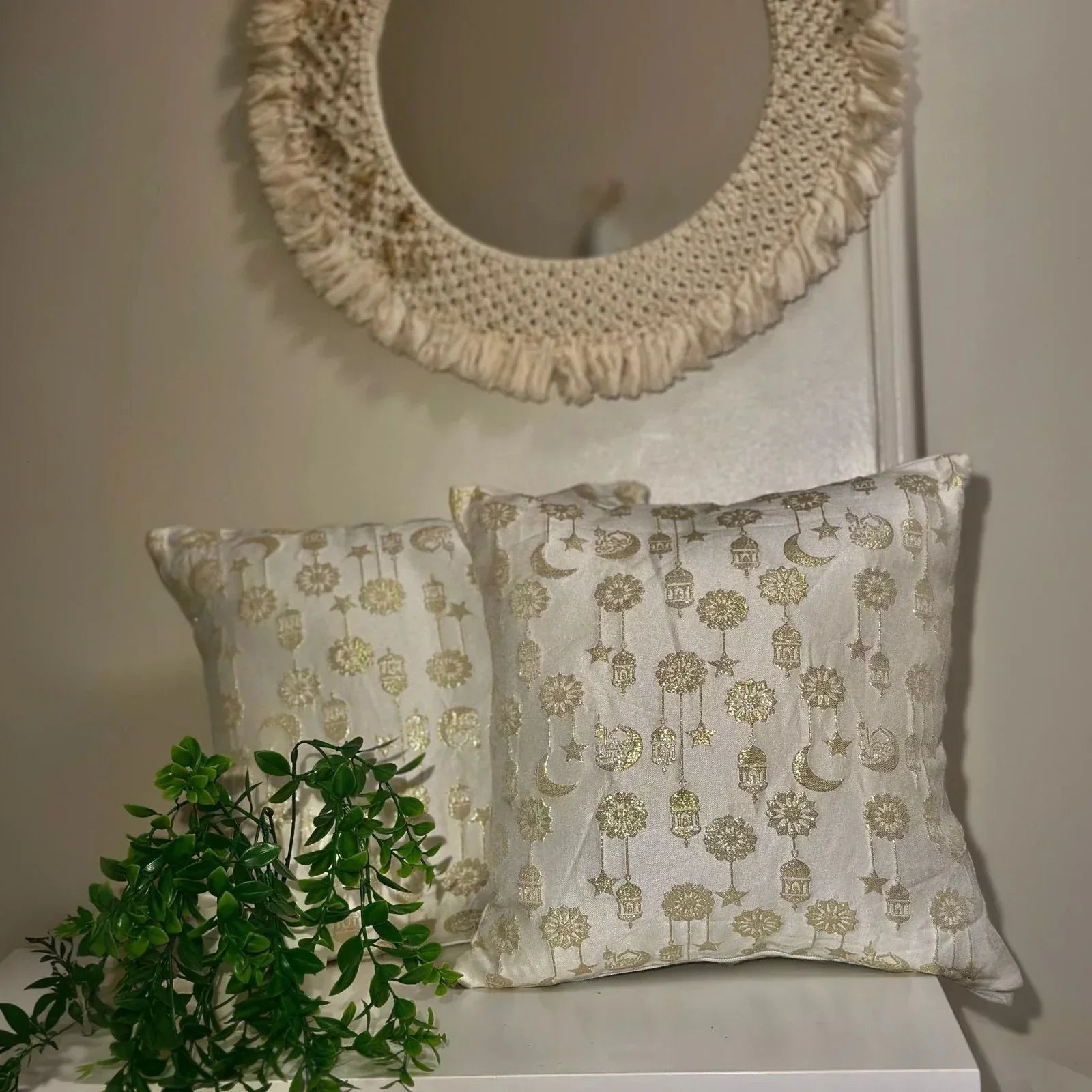 طقم كوشن رمضانية قماش، 40*40 سم - قطعتين