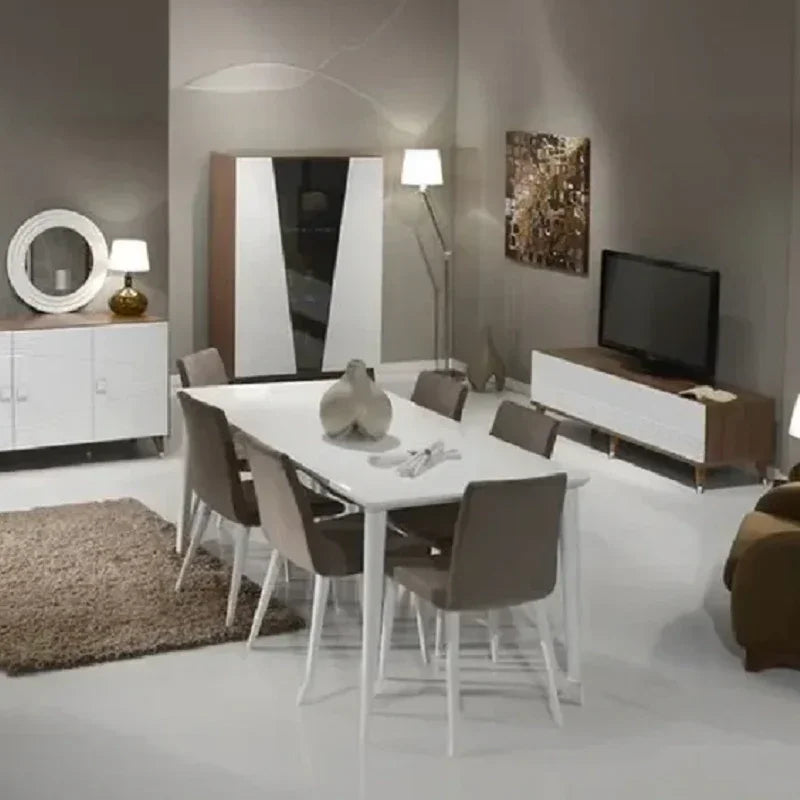 غرفة سفرة ام دي اف، 9 قطع