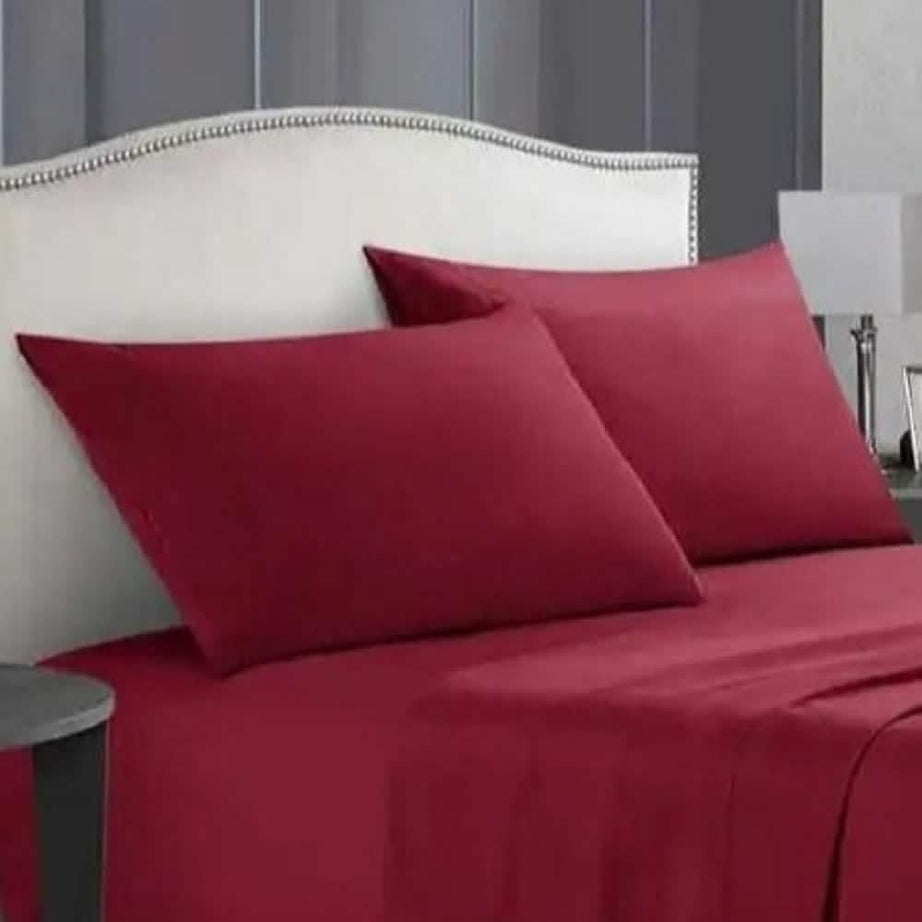 طقم ملاية سرير مايكروفايبر، 240*220 سم - أحمر