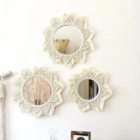 طقم مرايات مكرمية، 3 قطع