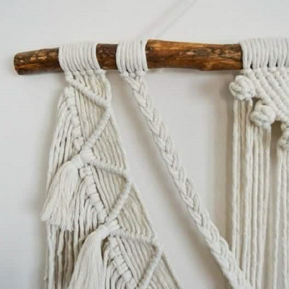 مكرمية حائط خشب، 100*120 سم