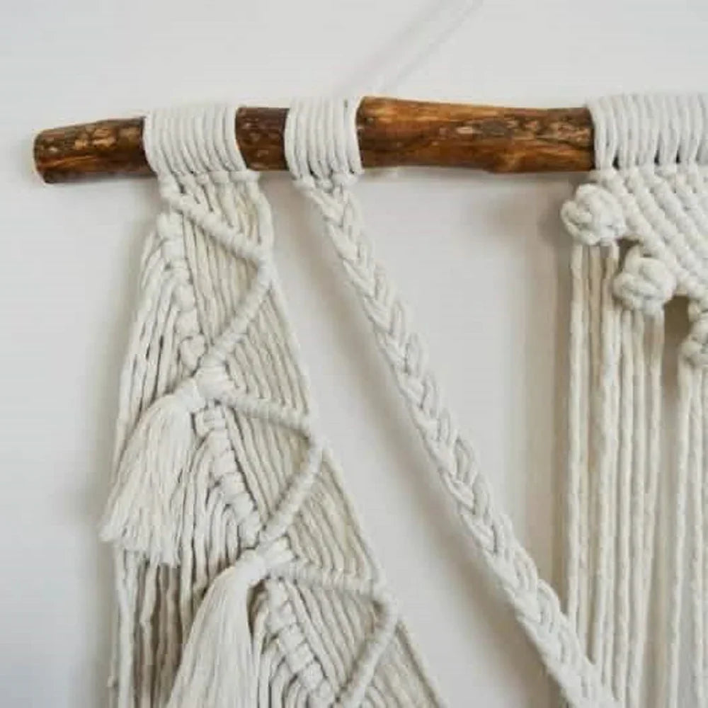 مكرمية حائط خشب، 100*120 سم