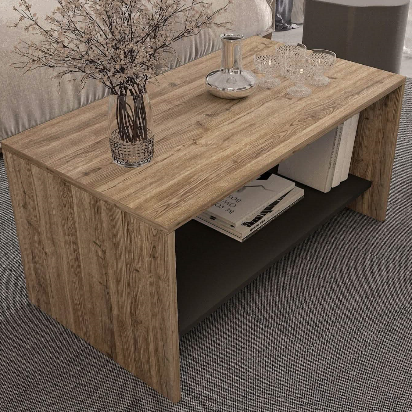 ترابيزة قهوة ام دي اف، 90*50*45 سم