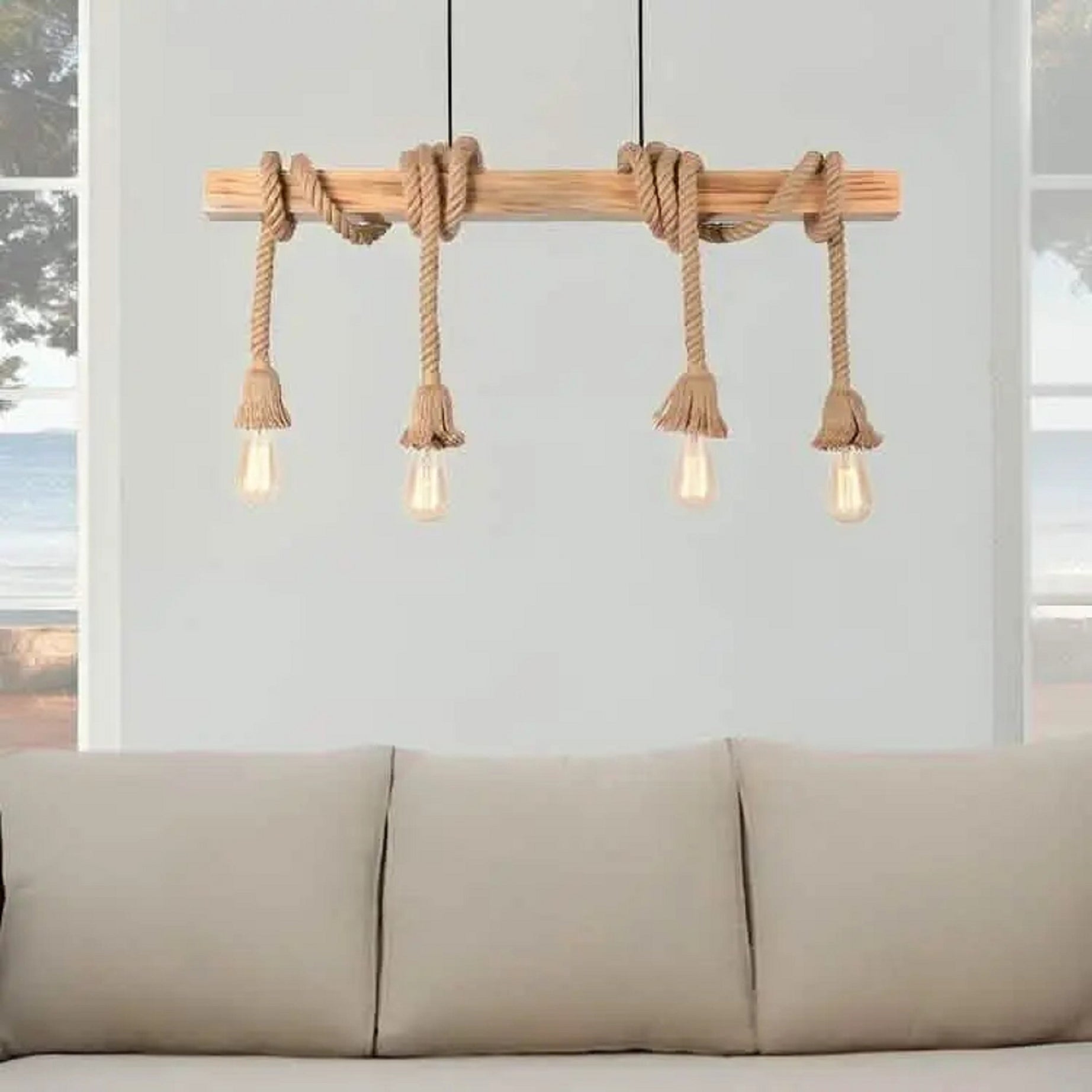 نجفة ستيل و خشب، 60*53 سم