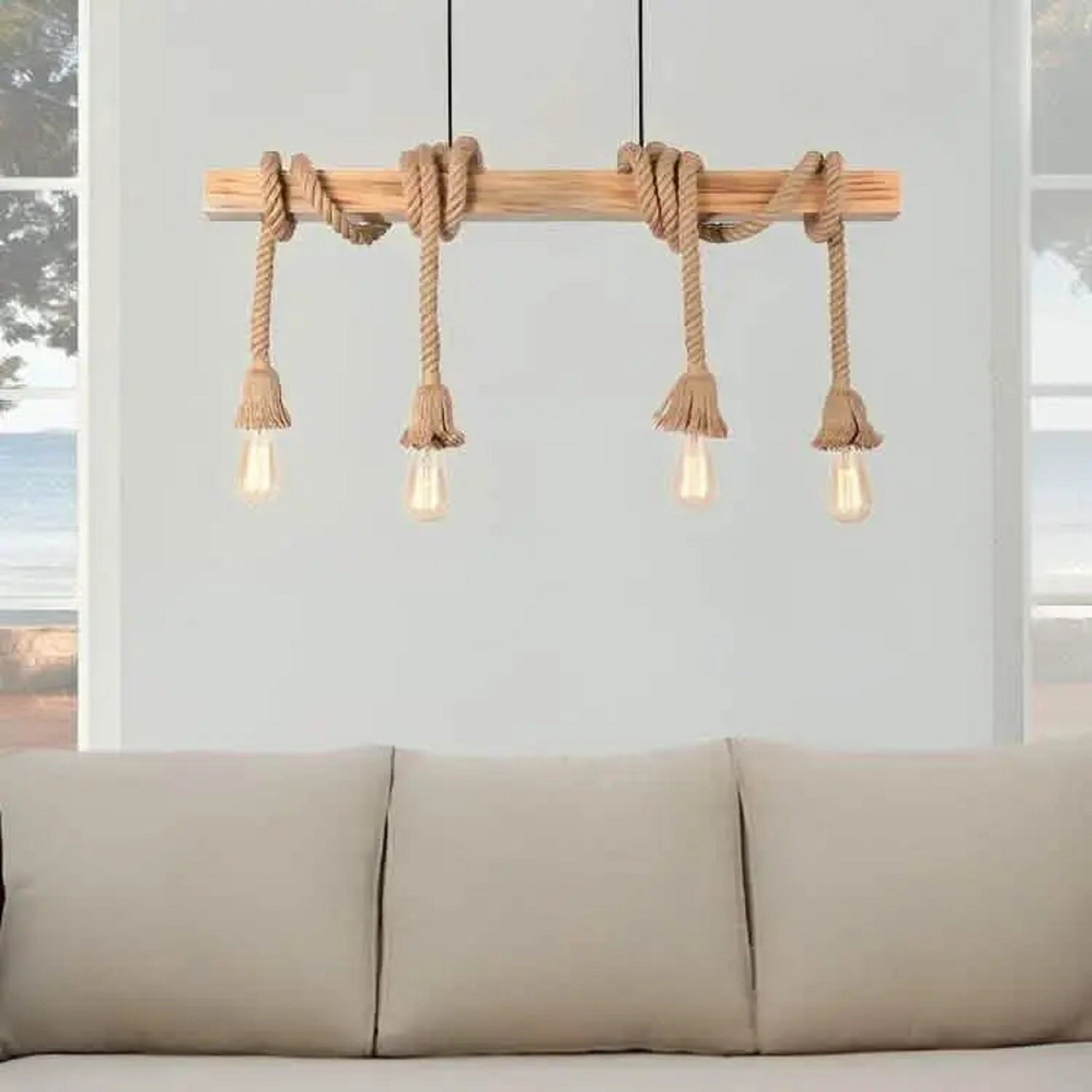 نجفة ستيل و خشب، 60*53 سم