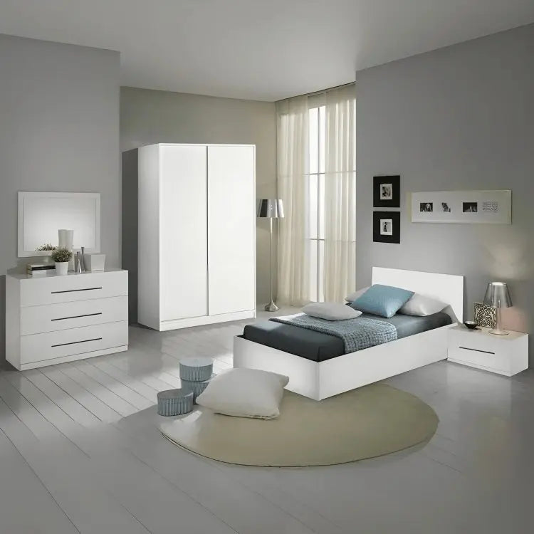 غرفة نوم كاملة، خشب ام دي اف - 4 قطع