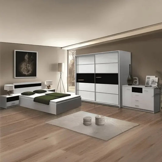 غرفة نوم كاملة، خشب ام دي اف - 5 قطع