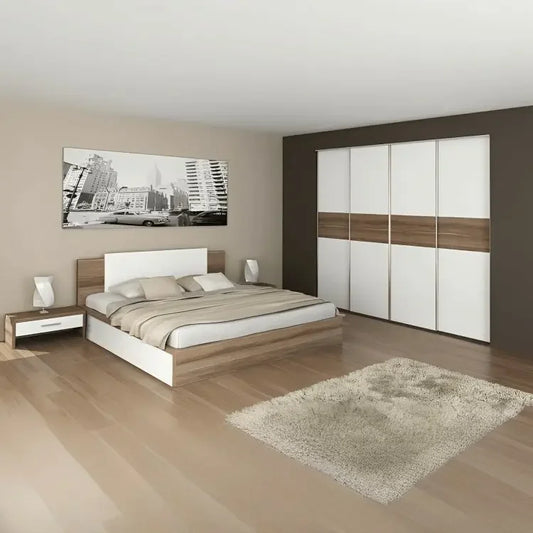 غرفة نوم كاملة، خشب ام دي اف - 4 قطع