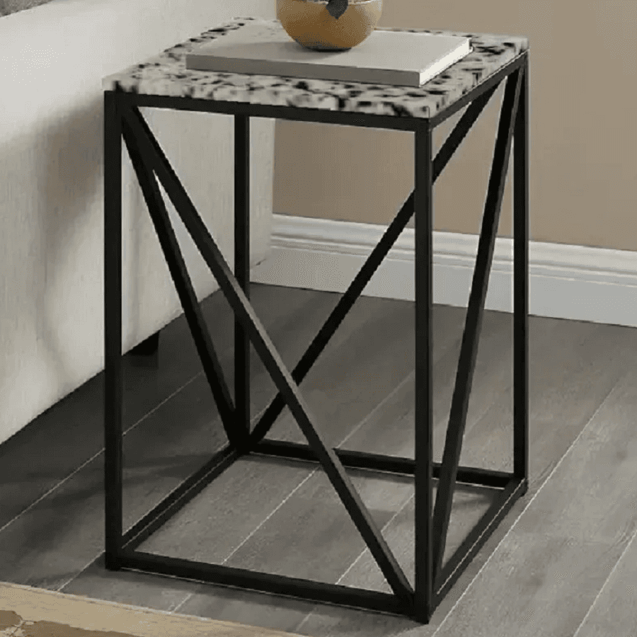 ترابيزة جانبية معدن بسطح جرانيت، 40*40*60 سم
