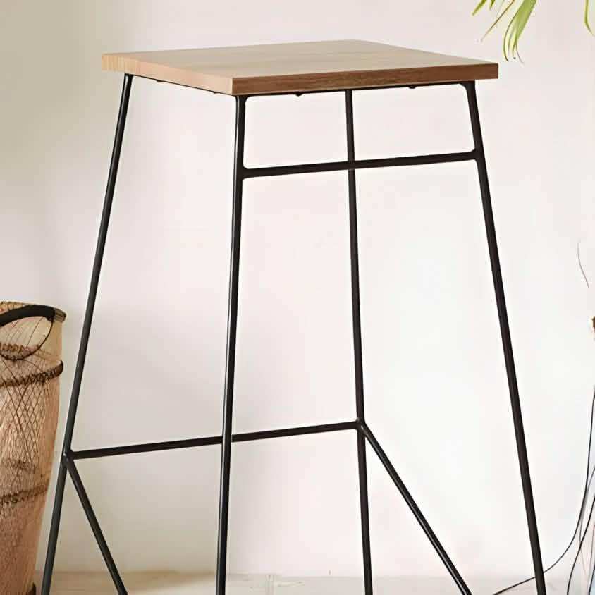 كرسي بار معدن و ام دي اف 40*40*70 سم - RON147 Royal Iron