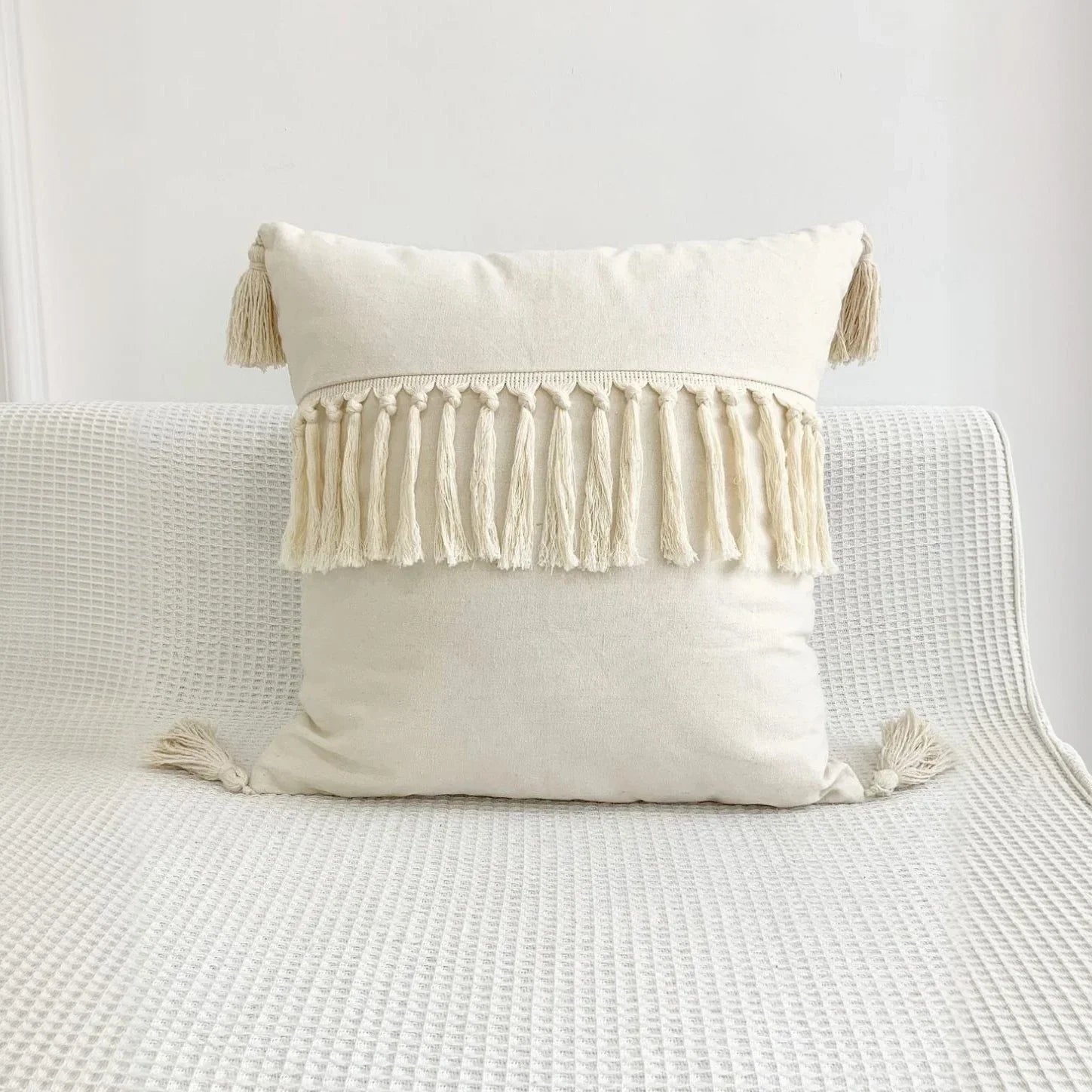 كوشن مكرمية قطن، 40*40 سم