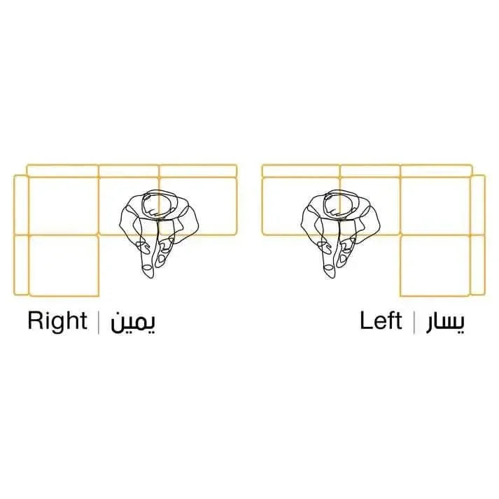 كنبة زاوية لبني 320*180*85*75 سم - STB91 - Homix