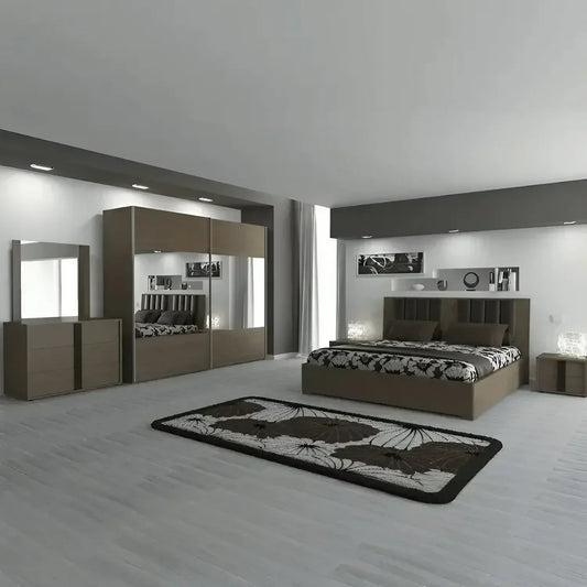 غرفة نوم كاملة، خشب ام دي اف - 4 قطع