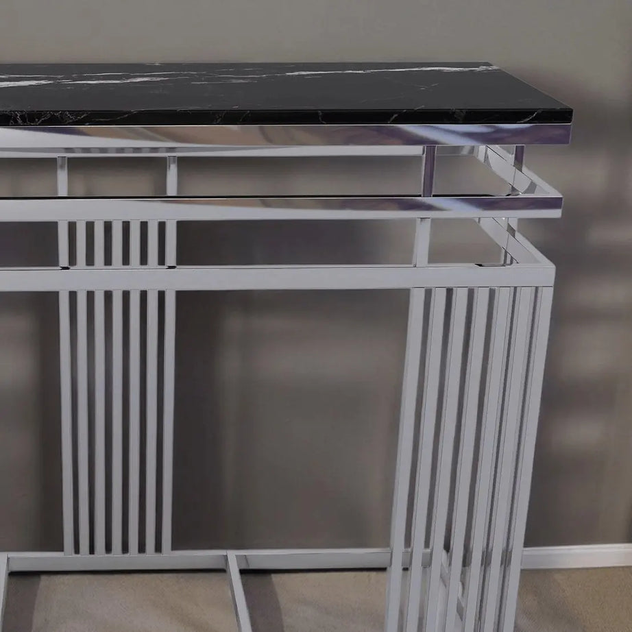 كونسول ستيل بسطح رخام، 120*40*90 سم