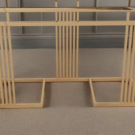 كونسول ستيل بسطح زجاج، 120*40*90 سم