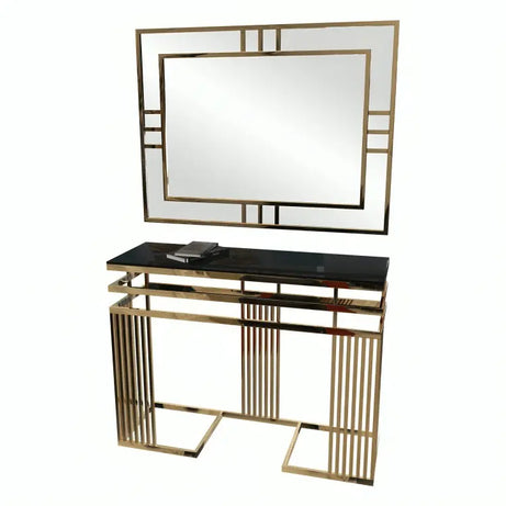 كونسول ستيل بسطح زجاج، 120*40*90 سم