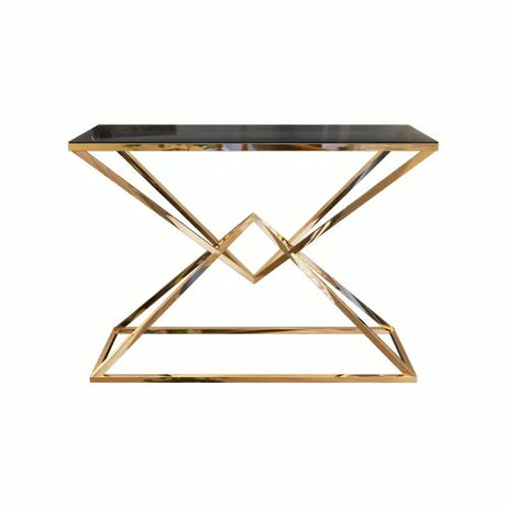 كونسول ستيل بسطح زجاج، 120*40*90 سم