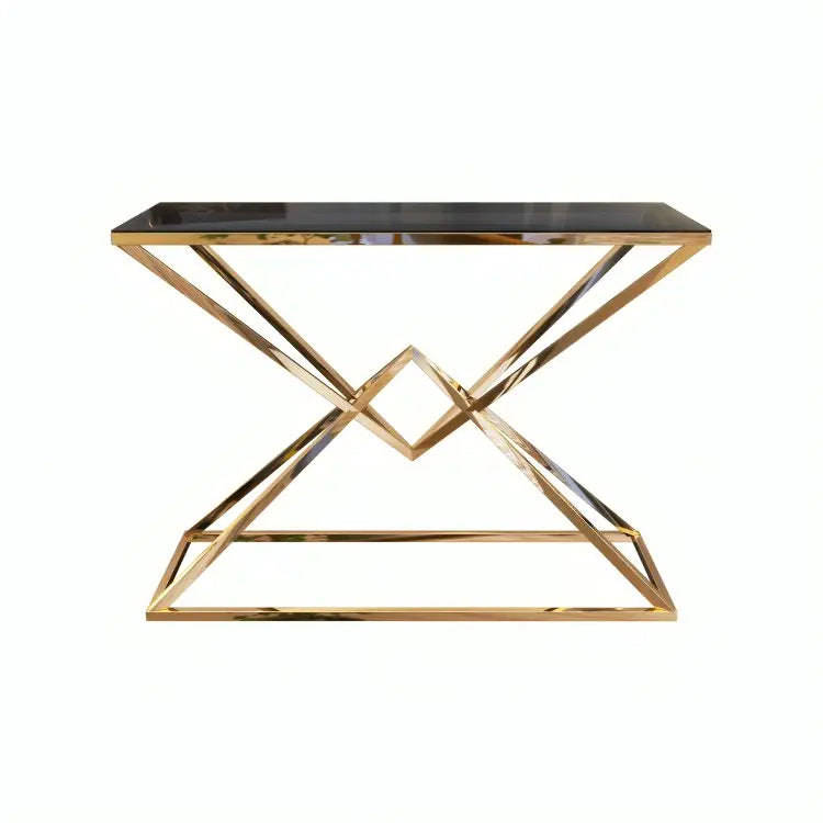 كونسول ستيل بسطح زجاج، 120*40*90 سم