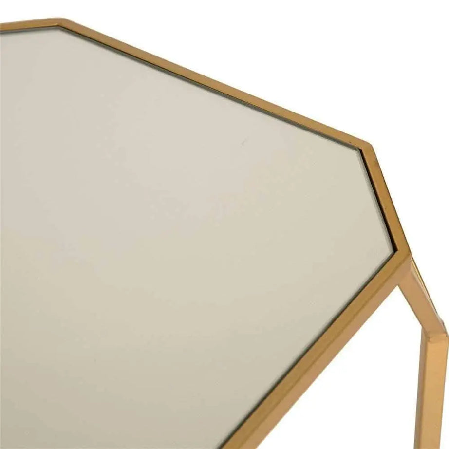 ترابيزة جانبية ستيل بسطح زجاج، 40*40*50 سم