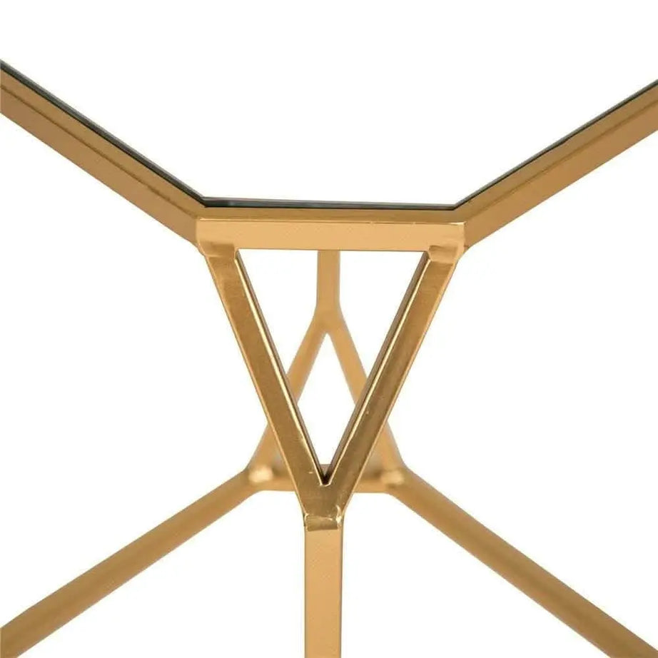 ترابيزة جانبية ستيل بسطح زجاج، 40*40*50 سم