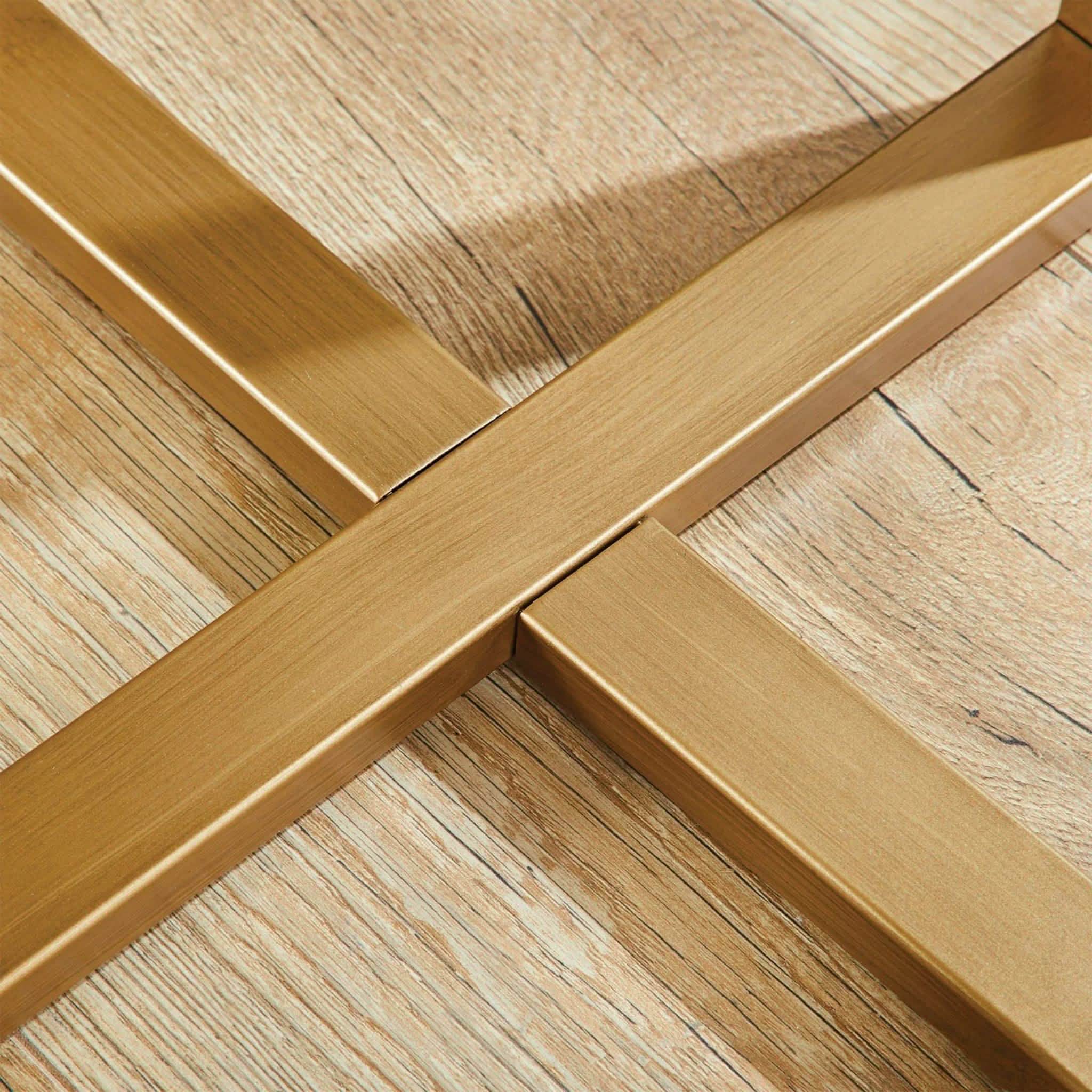 ترابيزة جانبية ستيل بسطح رخام، 40*40*50 سم