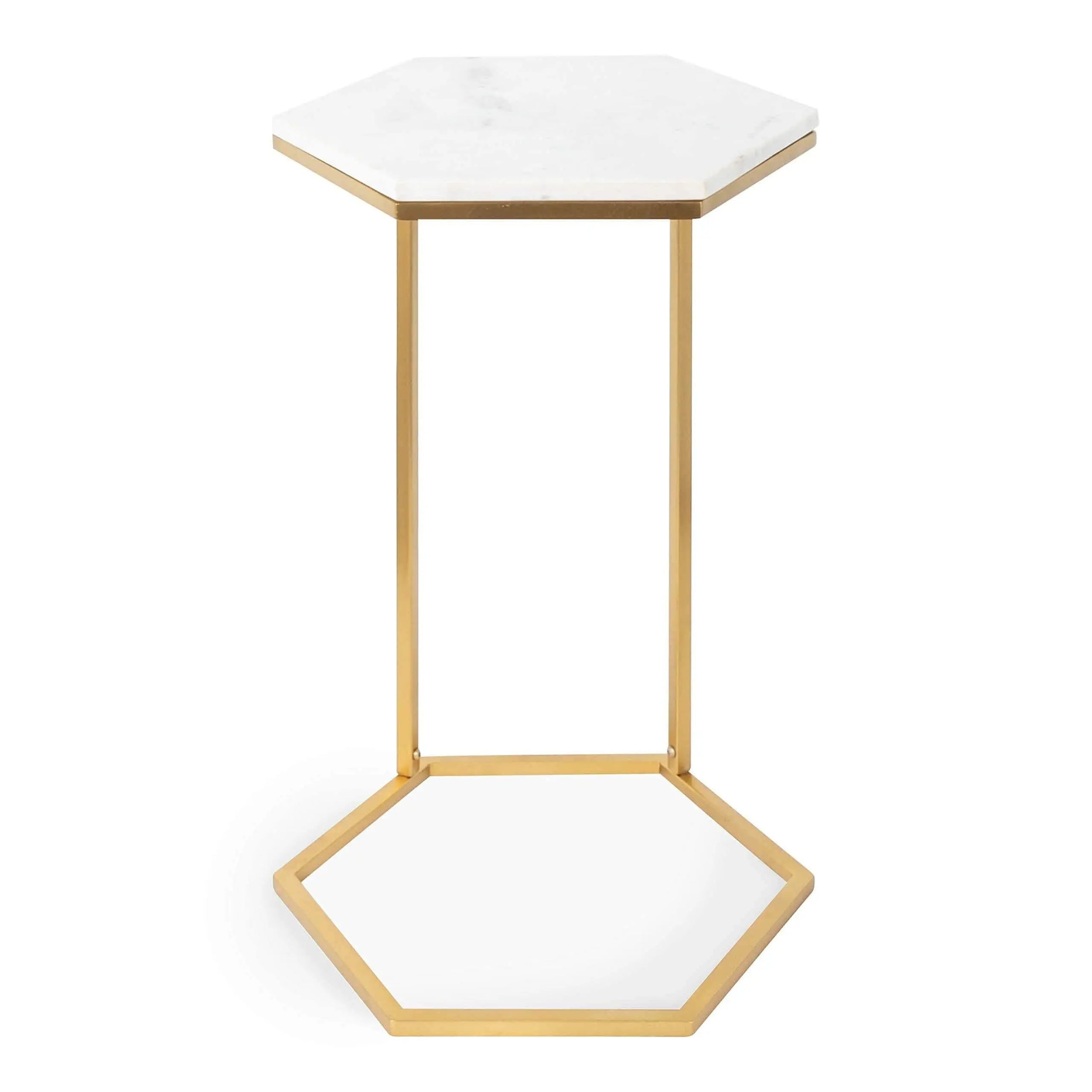 ترابيزة جانبية ستيل بسطح رخام، 40*40*50 سم