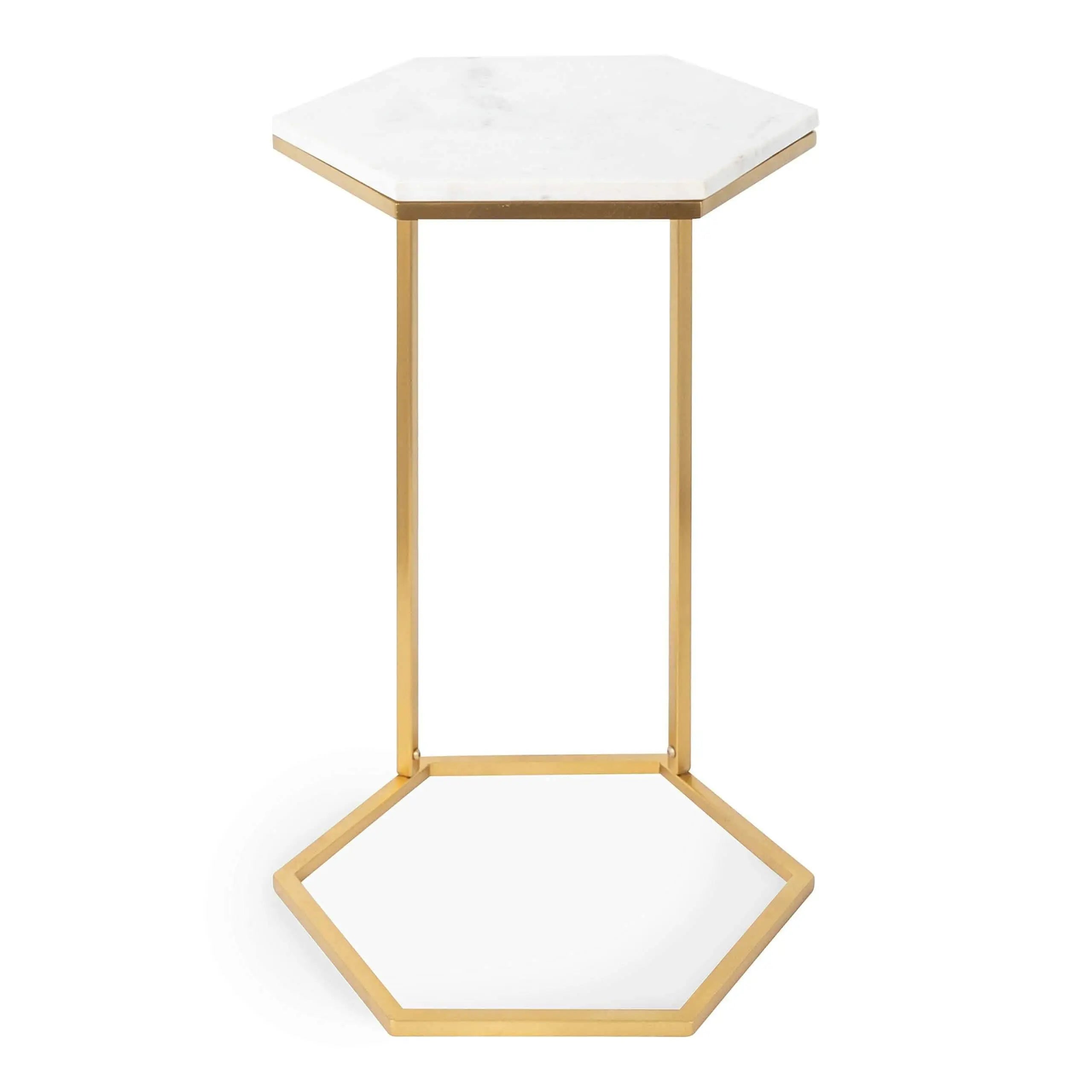 ترابيزة جانبية ستيل بسطح رخام، 40*40*50 سم