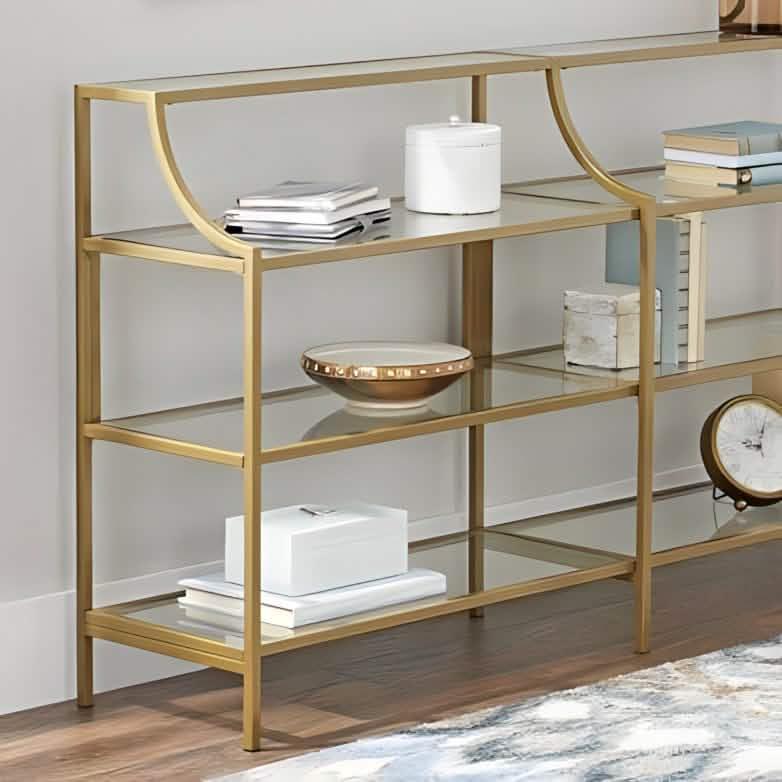 وحدة أرفف ستيل و زجاج، 160*35*120 سم