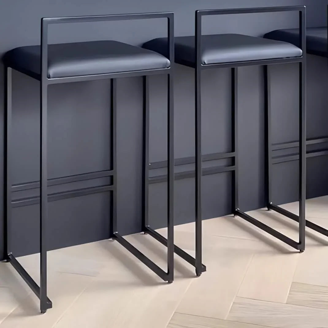 كرسي بار ستيل و جلد، 40*35*90 سم