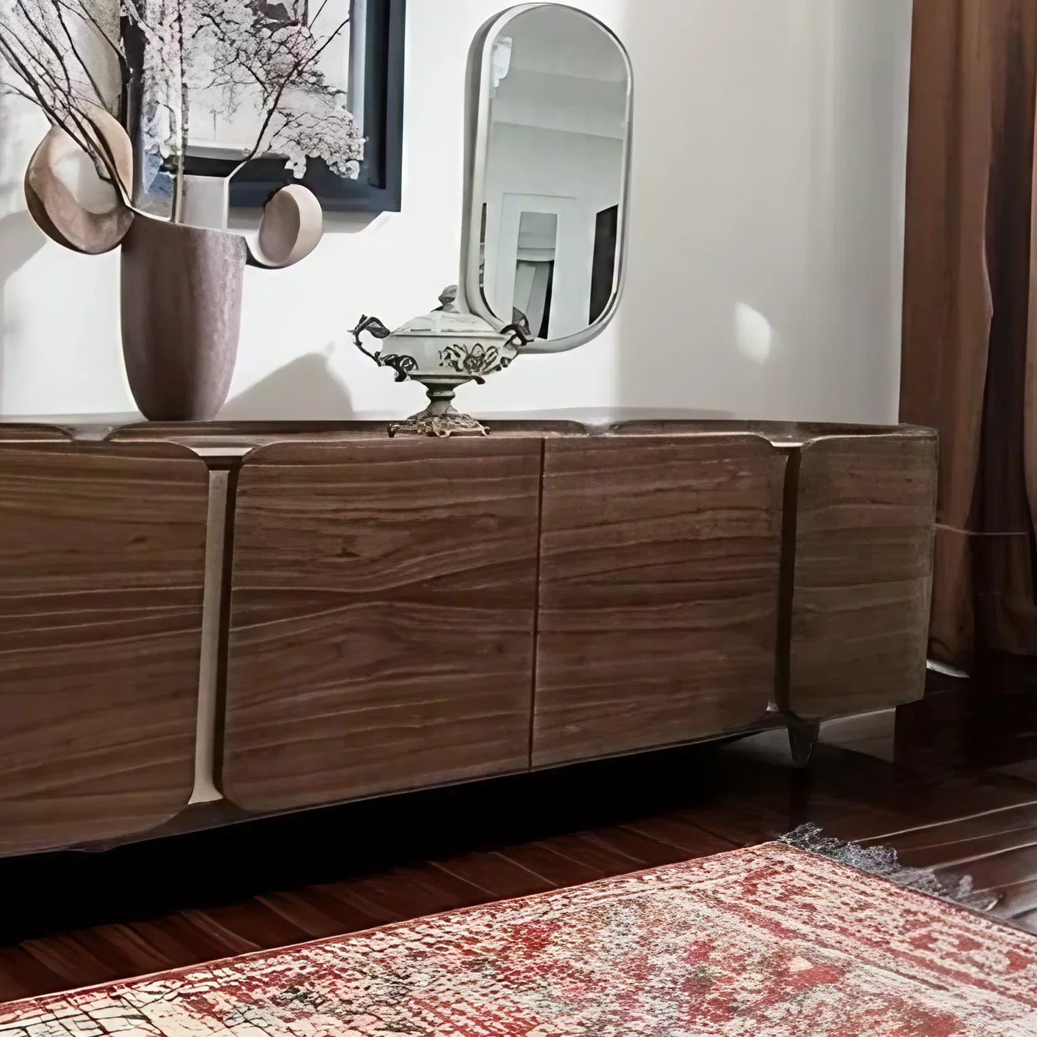 بوفيه خشب زان و كونتر، 210*47*97 سم