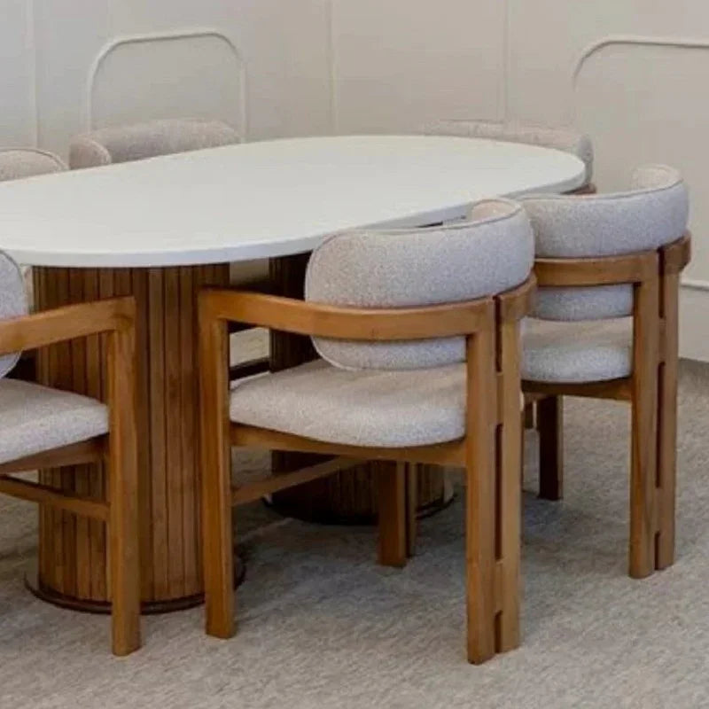 طقم سفرة خشب زان و كونتر، 7 قطع