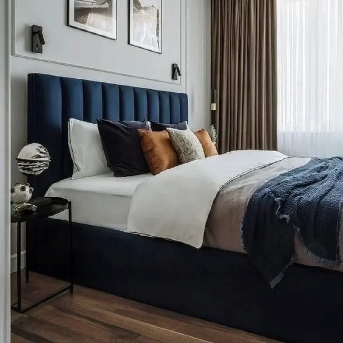 سرير كينج خشب ام دي اف وزان، 160*200*120 سم