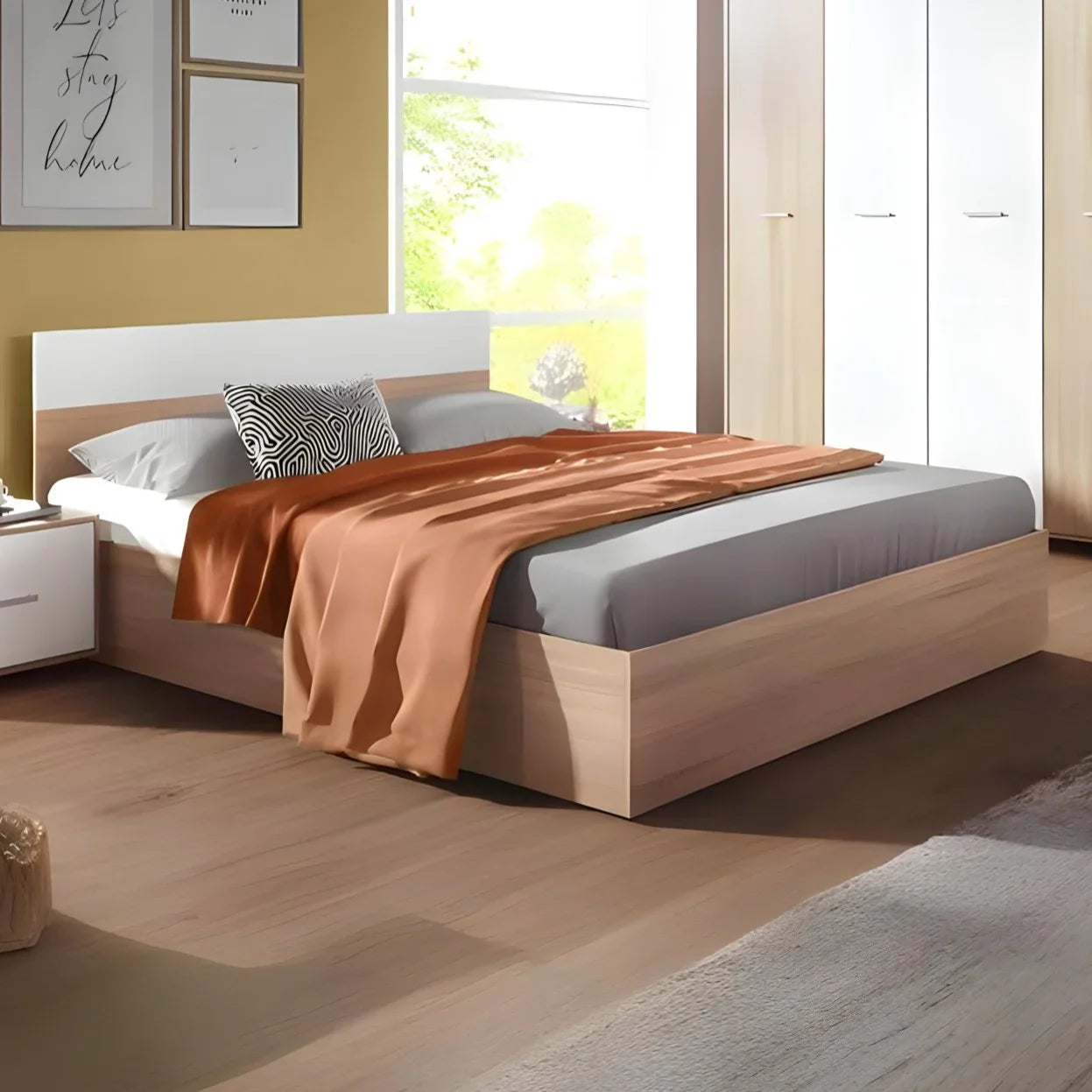 غرفة نوم كاملة، خشب ام دي اف - 4قطع