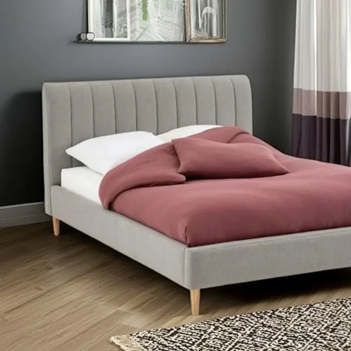 سرير كينج خشب ام دي اف و زان، 160*200*120 سم