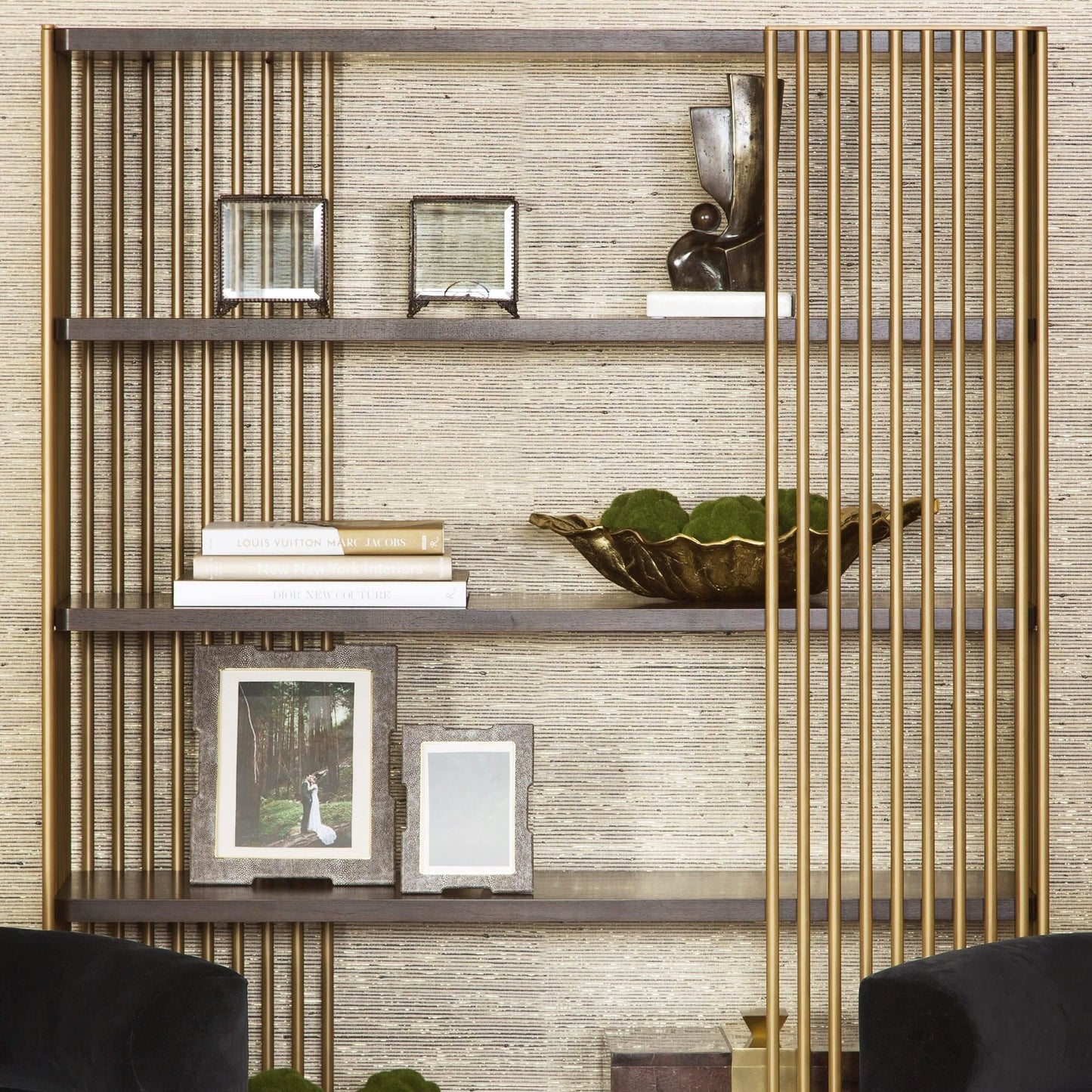 وحدة أرفف ستيل و ام دي اف، 120*35*180 سم 