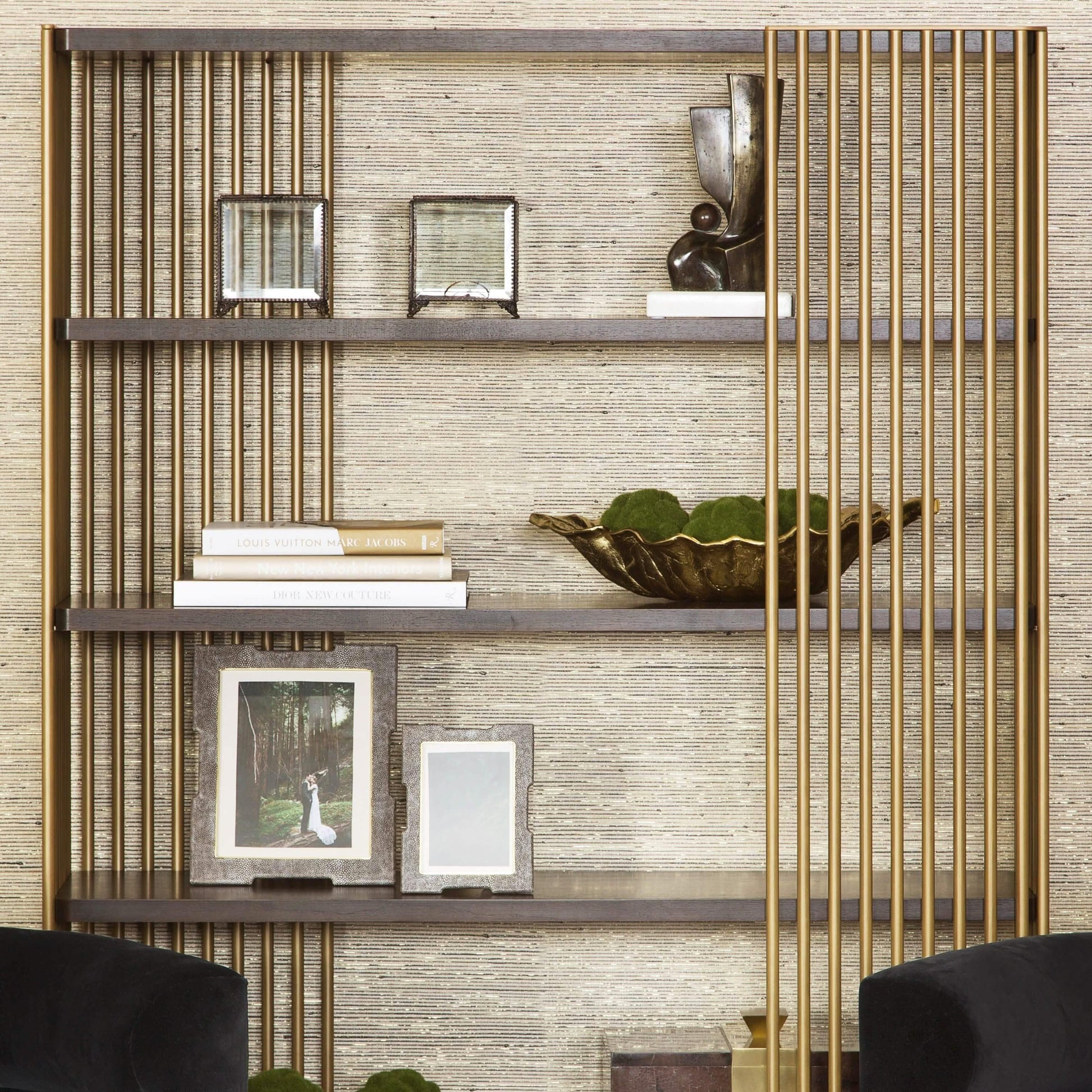 وحدة أرفف ستيل و ام دي اف، 120*35*180 سم 