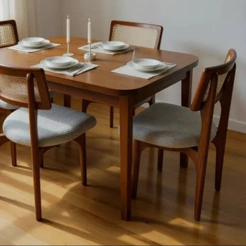 طقم سفرة خشب زان و كونتر، 5 قطع