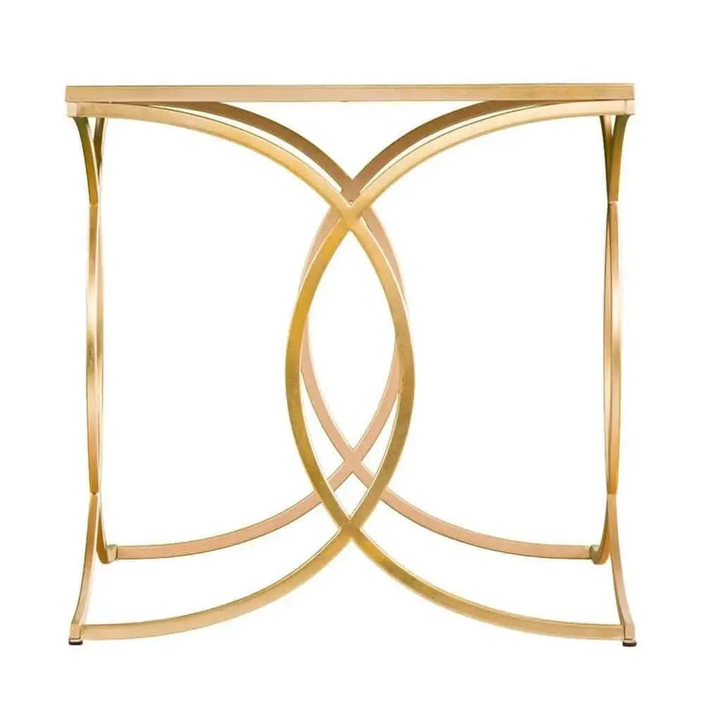 ترابيزة جانبية ستيل بسطح زجاج، 45*45*50 سم