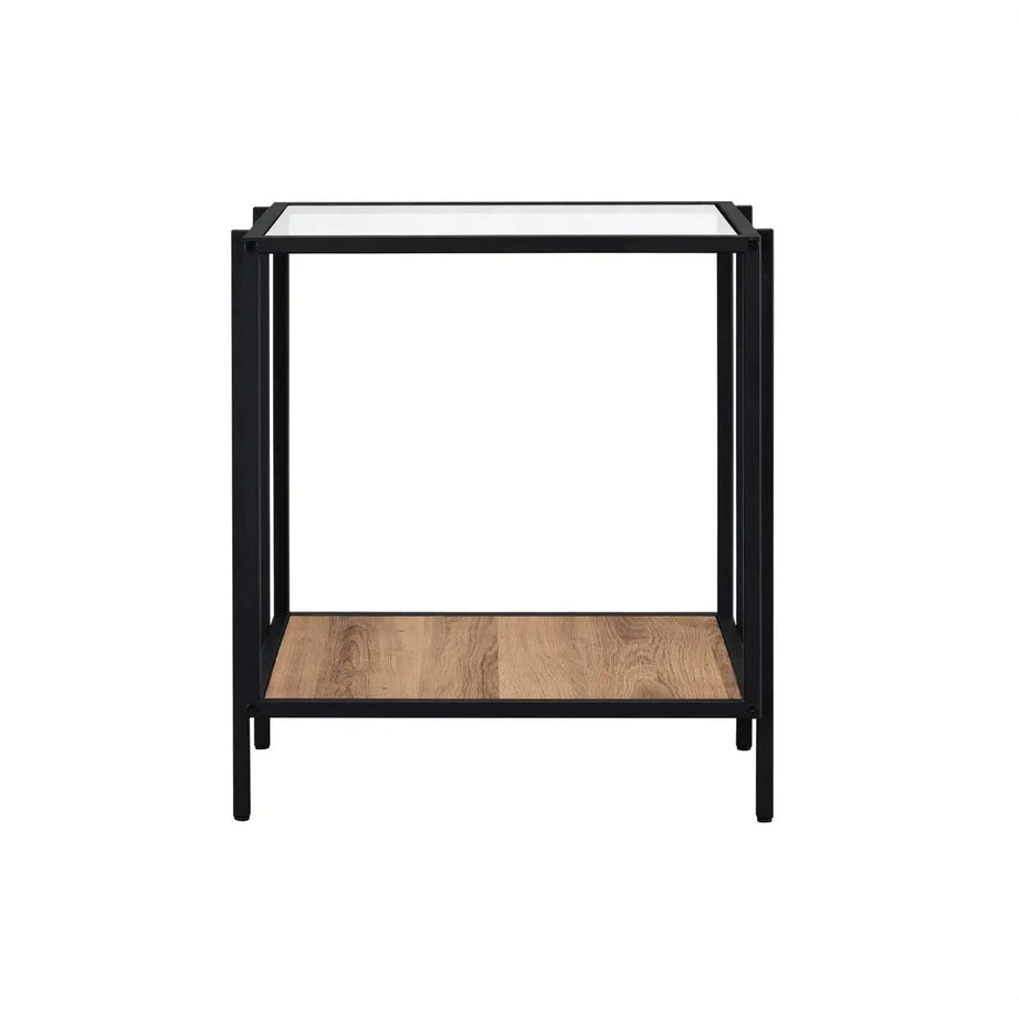 ترابيزة جانبية ستيل بسطح زجاج، 45*45*50 سم