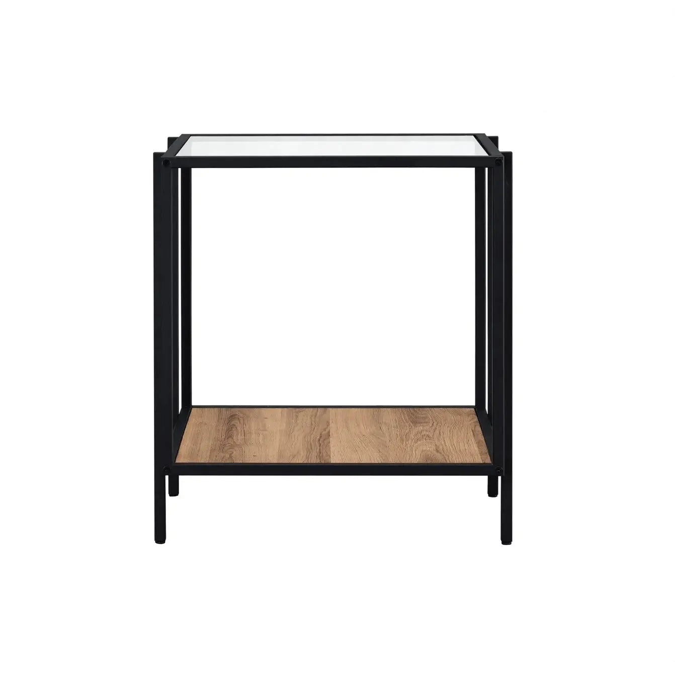 ترابيزة جانبية ستيل بسطح زجاج، 45*45*50 سم