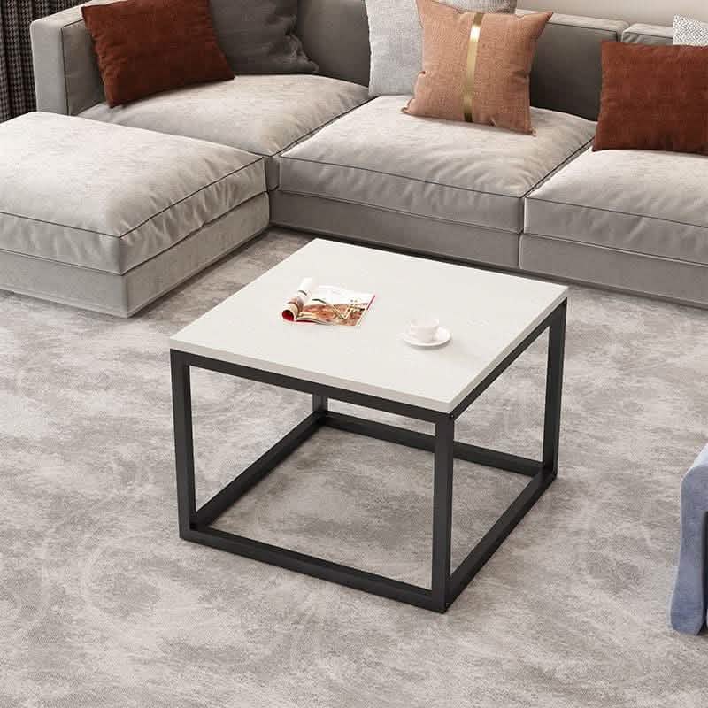 ترابيزة جانبية ستيل بسطح رخام، 45*45*50 سم