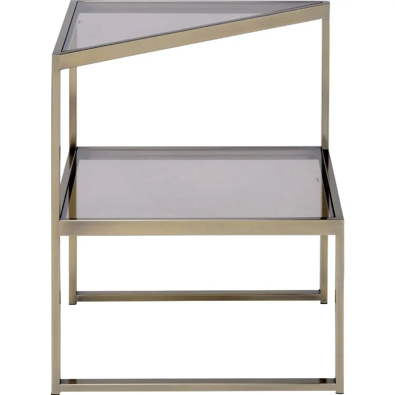 ترابيزة جانبية ستيل بسطح زجاج، 45*45*55 سم