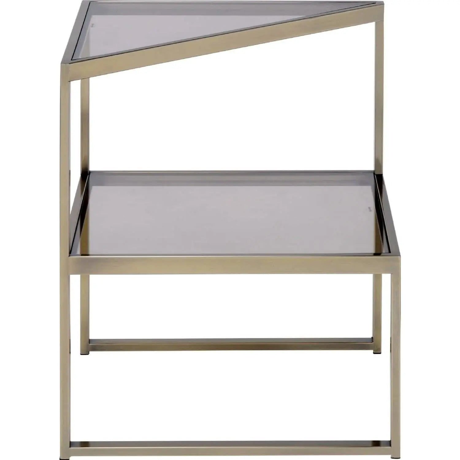 ترابيزة جانبية ستيل بسطح زجاج، 45*45*55 سم