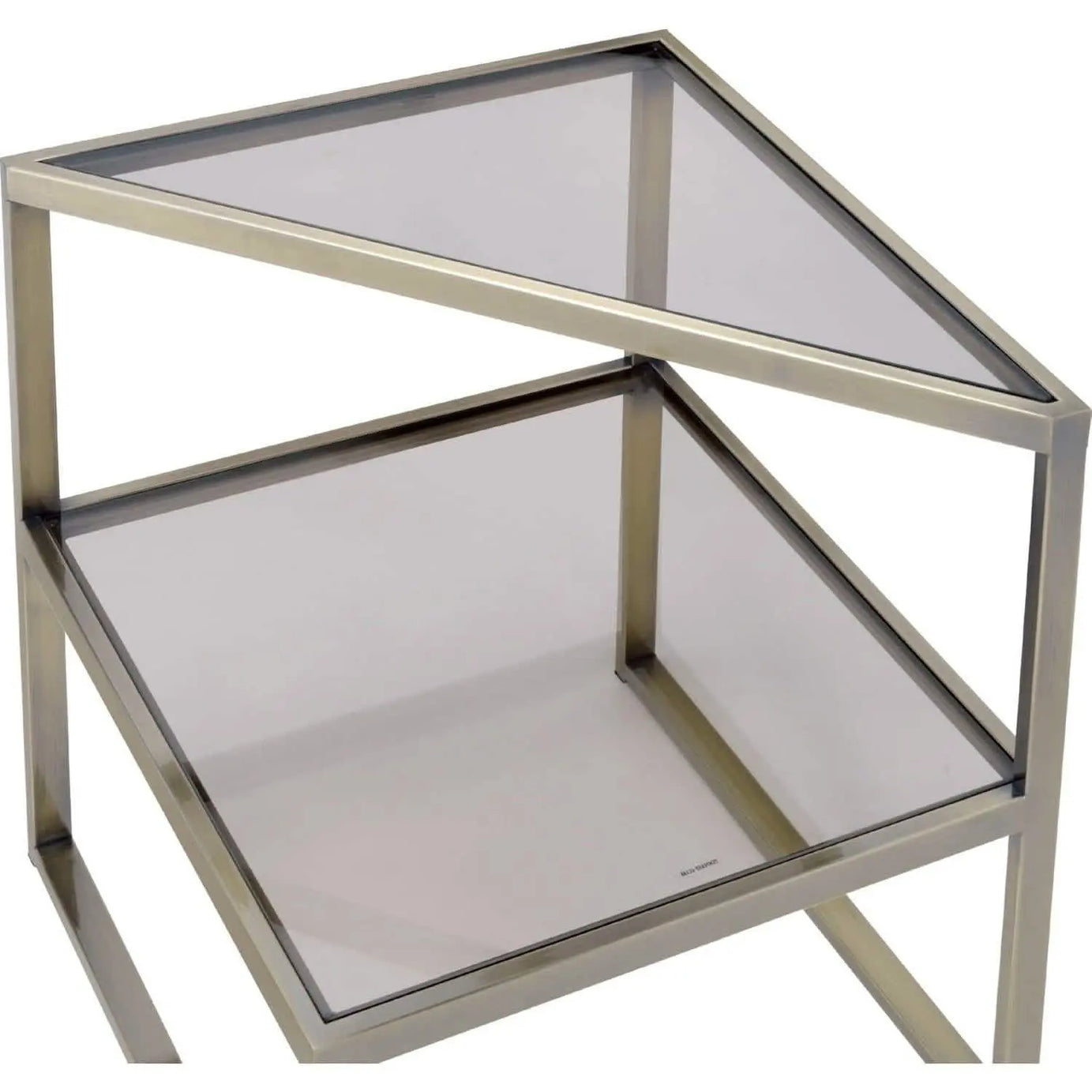ترابيزة جانبية ستيل بسطح زجاج، 45*45*55 سم