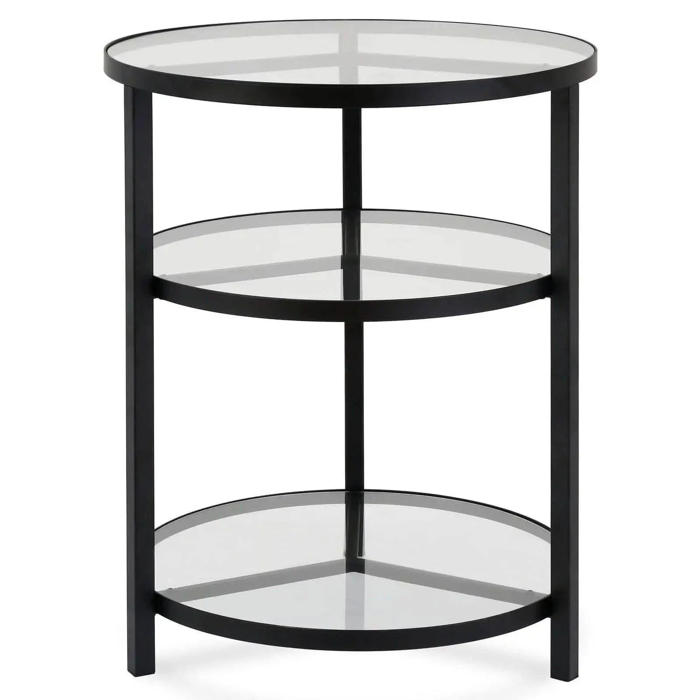 ترابيزة جانبية ستيل بسطح زجاج، 45*45*55 سم