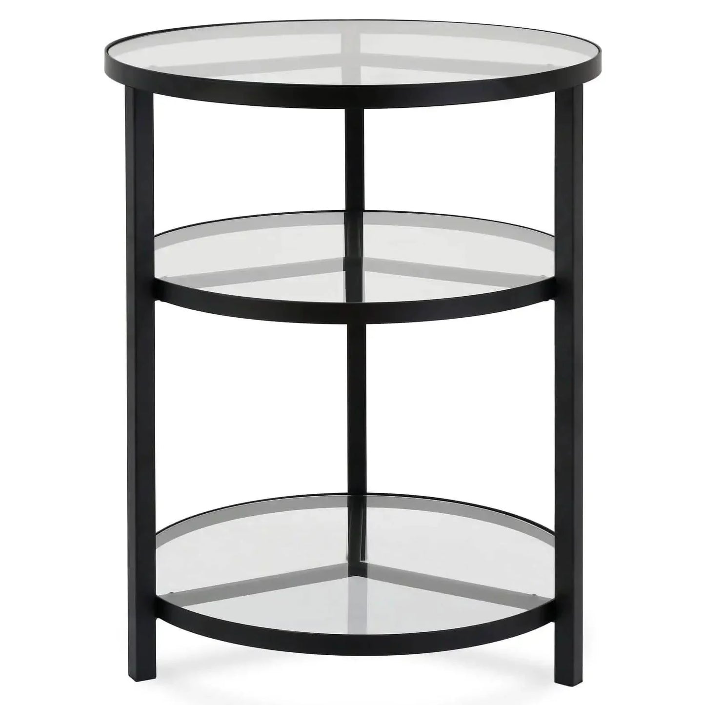 ترابيزة جانبية ستيل بسطح زجاج، 45*45*55 سم